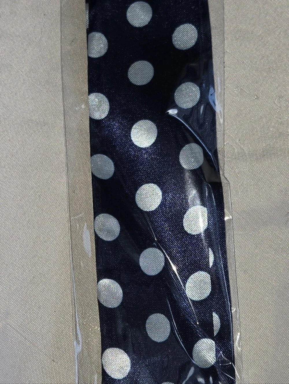 Polka Dot Women's Silk Satin Scarf Navy and White Handbag Twill Scarf Hat Band